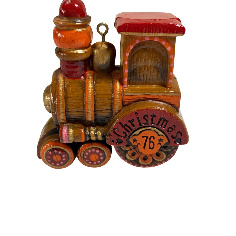Vintage Hallmark Ornament Tree Trimmer Collection Train Locomotive 1976 Folk Art